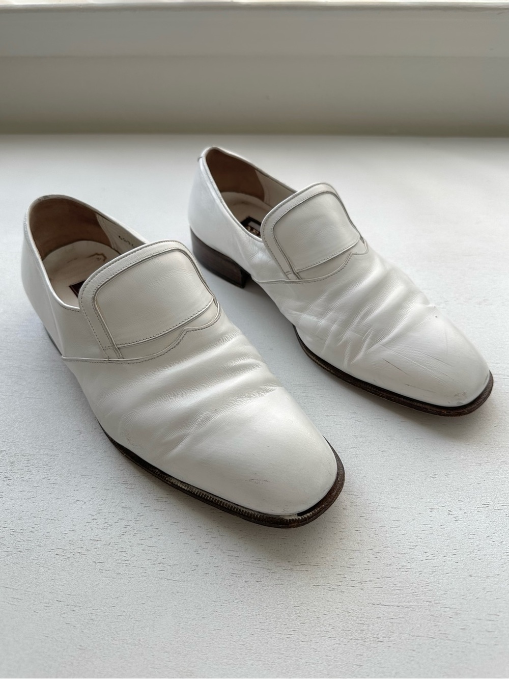 Vintage 1960s star artioli milan white leather loafer shoes men’s 6.5 women’s 8